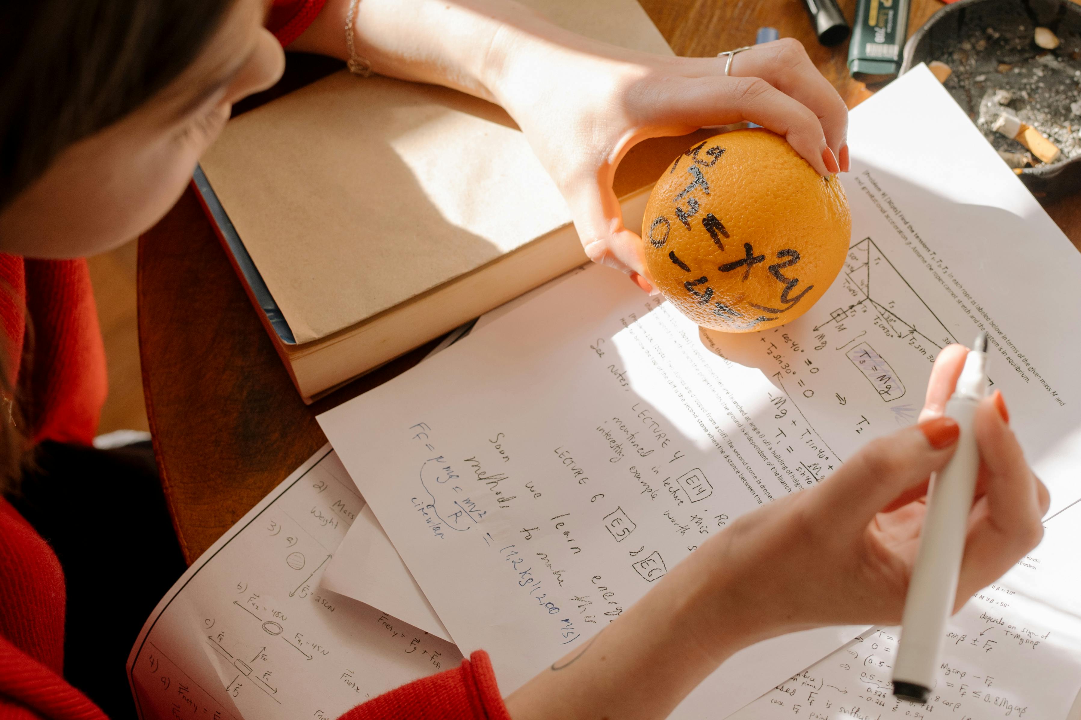 Close-up of math equations written by hand